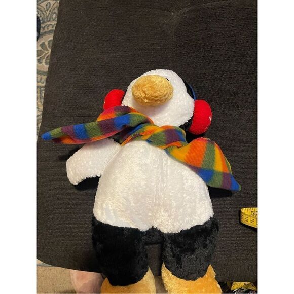 Commonwealth Plush Multicolor Stuffed Penguin with Red Ear Muffs Plaid Scarf 18” - Picture 12 of 13